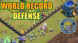 WORLD RECORD DEFENSE IN CLASH OF CLANS [upl. by Htebzile]