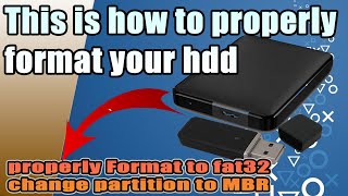 How to properly format hdd to fat32  Fix unable to detect drive  Change partition to MBR [upl. by Llertak]