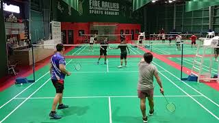 Fire Rallies Badminton Academy  UBS Badminton Game 0141 [upl. by Eecyac]