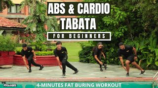 ABS amp CARDIO TABATA FOR BEGINNERS  4 MIN Fat Burning Workout  AtHome Workouts [upl. by Edny]