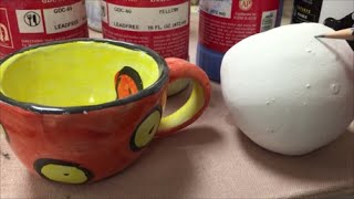 Majolica Glazing the Ceramics I Pinch Pots [upl. by Annayhs]