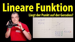 lineare Funktion  Liegt der Punkt auf der Geraden  Lehrerschmidt [upl. by Eliathan]