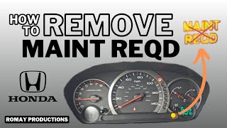 HOW TO  Remove maint reqd maintenance required light on honda pilot accord Odyssey civic [upl. by Beutler]