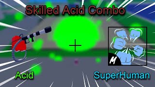 Acid  SuperHuman Combo And Bounty Hunting  Blox fruits 19 [upl. by Ahsinot]