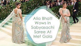 Alia Bhatt Wows In Sabyasachi Saree At Met Gala 2024  Alia Bhatt Glamour  Alia Bhatt Fashion [upl. by Atiran]