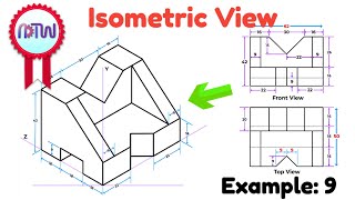 Orthographic Projections in Engineering Drawing  Problem 4 [upl. by Carlock]