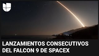 Así fueron los dos lanzamientos consecutivos del Falcon 9 de SpaceX que establecieron un récord [upl. by Ness70]