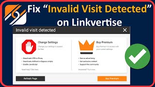 How To Fix quotInvalid Visit Detectedquot Linkvertise 2024  BYPASS Linkvertise Invalid Visit Detected [upl. by Anitsirk547]