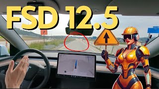 First Drive with Tesla FSD 125  Full Neural Network Artificial Intelligence [upl. by Ater]