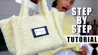 How To Make A TEDDY BAG  DIY Faux Shearling Tote [upl. by Ary505]