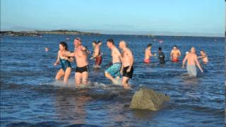 North Berwick Loony Dook in the Firth of Forth on New Years Day [upl. by Lelia663]