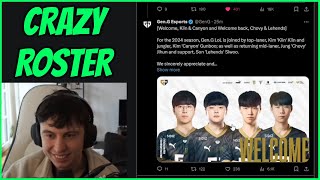 Caedrel Reacts To GenG New Roster For 2024 [upl. by Anim692]