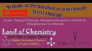 Methods of Preparation of Acyl Halide  Acetyl Chloride from Acetic Acid  SOCl2 PCl5  PCl3 [upl. by Inafit]