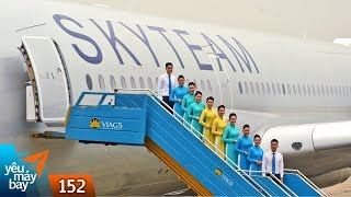 VLOG 152 Đón Airbus A350 màu sơn Skyteam của Vietnam Airlines về Nội Bài  Yêu Máy Bay [upl. by Anemix180]