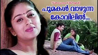 പൂമകൾ വാഴുന്ന കോവിലിൽ Kattu Vannu Vilichappol Movie  Malayalam Film Songs  Hits of MG Sreekumar [upl. by Yelrihs]