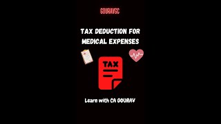 Tax deduction for medical expenses tax india itr filing deductions gk icai gouravgc [upl. by Yarled]