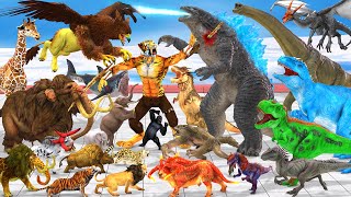 EPIC SABER TOOTH DEATHRUN The Toughest of All Animals Dinosaurs Godzilla Fight Animal Revolt Battle [upl. by Sperling658]