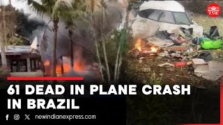 Plane crashes tragically into neighbourhood in Brazil’s Sao Paulo 61 onboard dead [upl. by Itisahc]