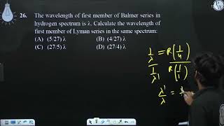 The wavelength of first member of Balmer series in hydrogen spectrum is  Calculate the [upl. by Lincoln]