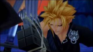 Cloud and Tifa in Kingdom Hearts II ALL Scenes [upl. by Aicilak]