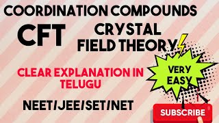 COORDINATION COMPOUNDS CFT Crystal Field Theory Explained in telugu 🔥NEETJEESETNET [upl. by Agem543]