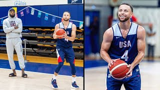 Stephen Curry Teaches LeBron James Shooting In Team USA Basketball Practice 2024 USA Basketball [upl. by Creath287]