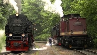 Dampflok 99 7234 Lokschaden in Steinerne Renne  Harzkamel schleppt ab [upl. by Philipp77]