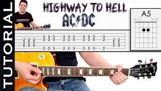 Como tocar Highway To Hell de AC DC tutorial fácil para cualquier guitarra [upl. by Toomay]