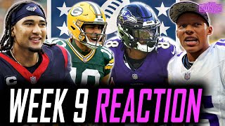 NFL Week 9 Reaction CJ Stroud DOMINATES DolphinsChiefs Packers amp Ravens win VikingsFalcons [upl. by Manard]