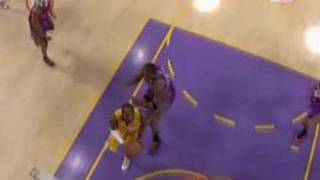 Amare Stoudemire blocks Kobe Bryant Kobe cry to ref [upl. by Ainig147]