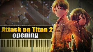 Shinzou wo Sasageyo Attack on Titan  Synthesia  S2 OP1 Ver1 [upl. by Arahc]