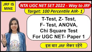 TTest Z Test F Test ANOVA ChiSquare Test for UGC NET Paper 1 PhD  By Navdeep Kaur [upl. by Aillicirp668]