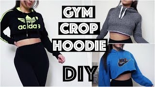 DIY Workout CROP Hoodie for the GYM  Fun Simple and Cheap [upl. by Sarchet]