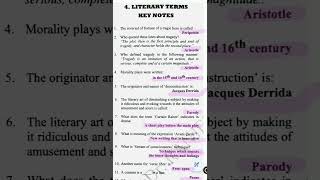 Literary term key notesshortsvideo englisliterature englishlanguage [upl. by Sairu]