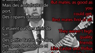 Les copains dabord  Georges Brassens  live performance  French and English lyrics [upl. by Galanti]