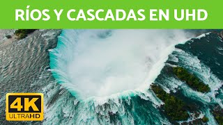 RÍOS y CASCADAS con Música Relajante en 4K 🏞️ Vídeos de Paisajes [upl. by Tybald]