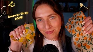 ASMR Beeswax Wrap 🐝 Sticky Sounds Tapping Scratching Gripping etc 🤤 [upl. by Nahtannoj]