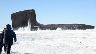 Massive US Submarine Bursts to Surface Through Thick Sheet of Polar Ice [upl. by Levan]