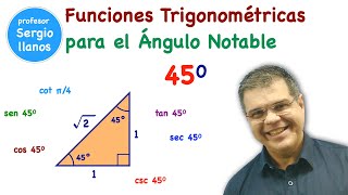 Funciones Trigonométricas para el Ángulo Notable de 45 grados [upl. by Goldsworthy392]