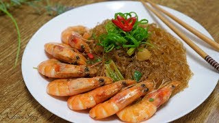 បង្គាអប់មីសួ Ginger Shrimp and Glass Noodle Kitchen Story [upl. by Coniah15]