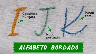 🧵 3 Puntadas para Bordar LETRAS a Mano I J K 🧵 Alfabeto Bordado A Mano [upl. by Talyah]