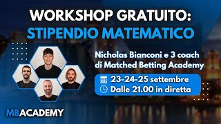 Workshop gratuito quotSTIPENDIO MATEMATICOquot 232425 settembre in diretta alle 2100 [upl. by Burnard]