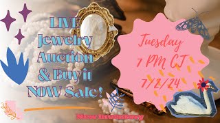 LIVE Jewelry Auction amp BIN Sale 7 PM CT Tues 7224 [upl. by Diad]