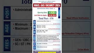 NIACL AO 2024 Notification  NIACL AO Vacancy 2024  NIACL Administrative Officer Vacancy [upl. by Lundin77]