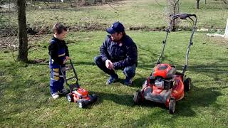 Professional Baby Lawnmower Husqvarna LC 356 V Real Model Mower toy for kids [upl. by Albers]