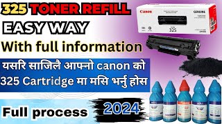 Canon 325326 cartridge toner refill  How to refill canon 325 cartridge  325 toner refill [upl. by Anazus575]