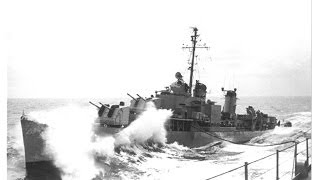 USS Myles C Fox DDR829 in Heavy Seas [upl. by Atinauq]