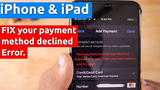 How to Fix Apple Payment Method Declined  Quick Fix to Apple Payment Decline [upl. by Drud201]