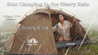 Solo Camping In Heavy Rain  thunderstorms  Relaxing Satisfy  Nature Sounds  ASMR [upl. by Ylecara]