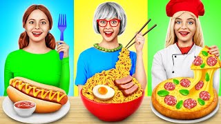 Me vs Grandma Cooking Challenge  Cake Decorating Challenge amp Secret Recipes by YUMMY JELLY [upl. by Ensign]